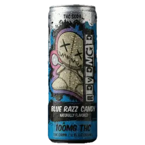 Revenge THC Soda - Blue Razz Candy - 100MG 24-Pack
