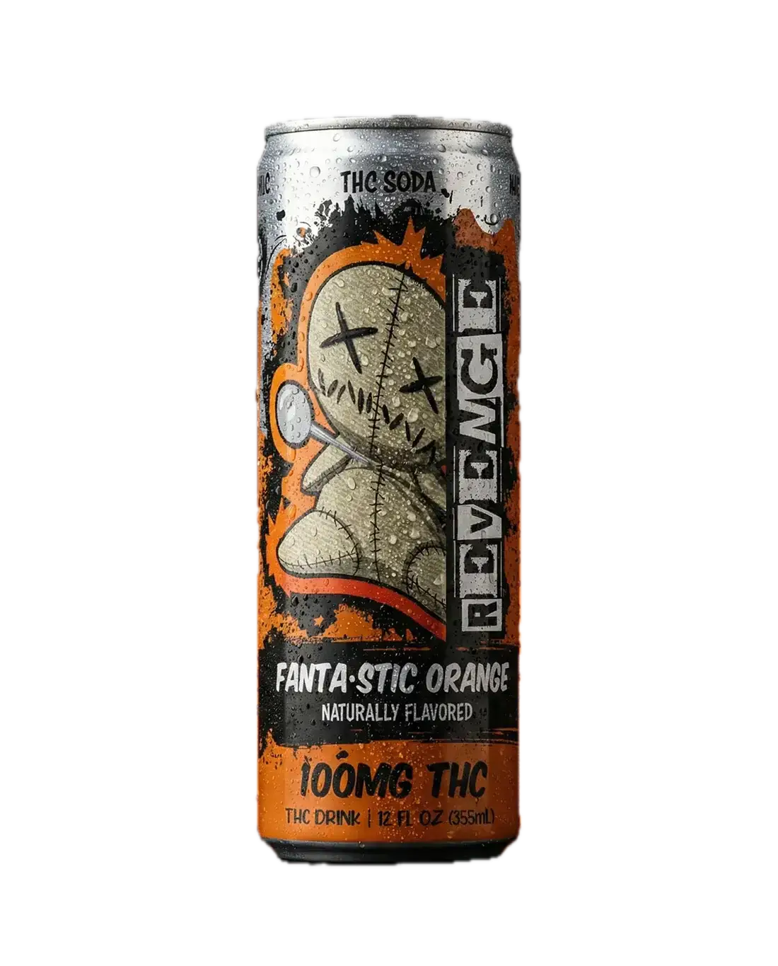 Revenge THC Soda - Fantastic Orange - 100MG 24-Pack